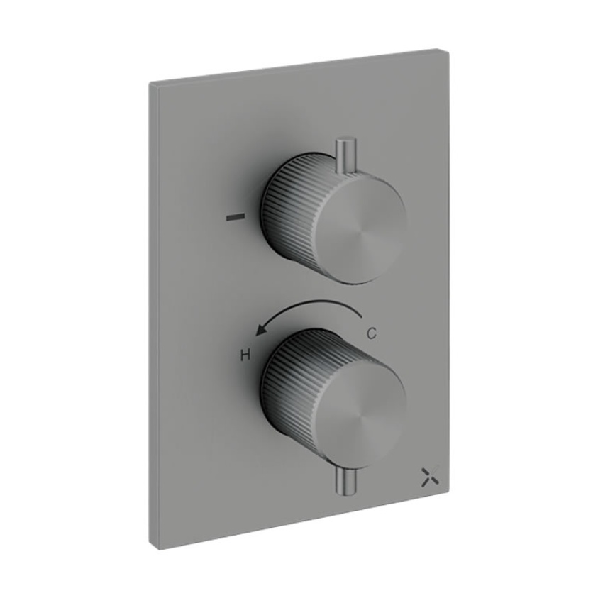 Crosswater 3ONE6 316 Slate Crossbox 2 Outlet Multi Flow Shower Valve